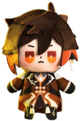 Plushie of Zhongli from Genshin Impact